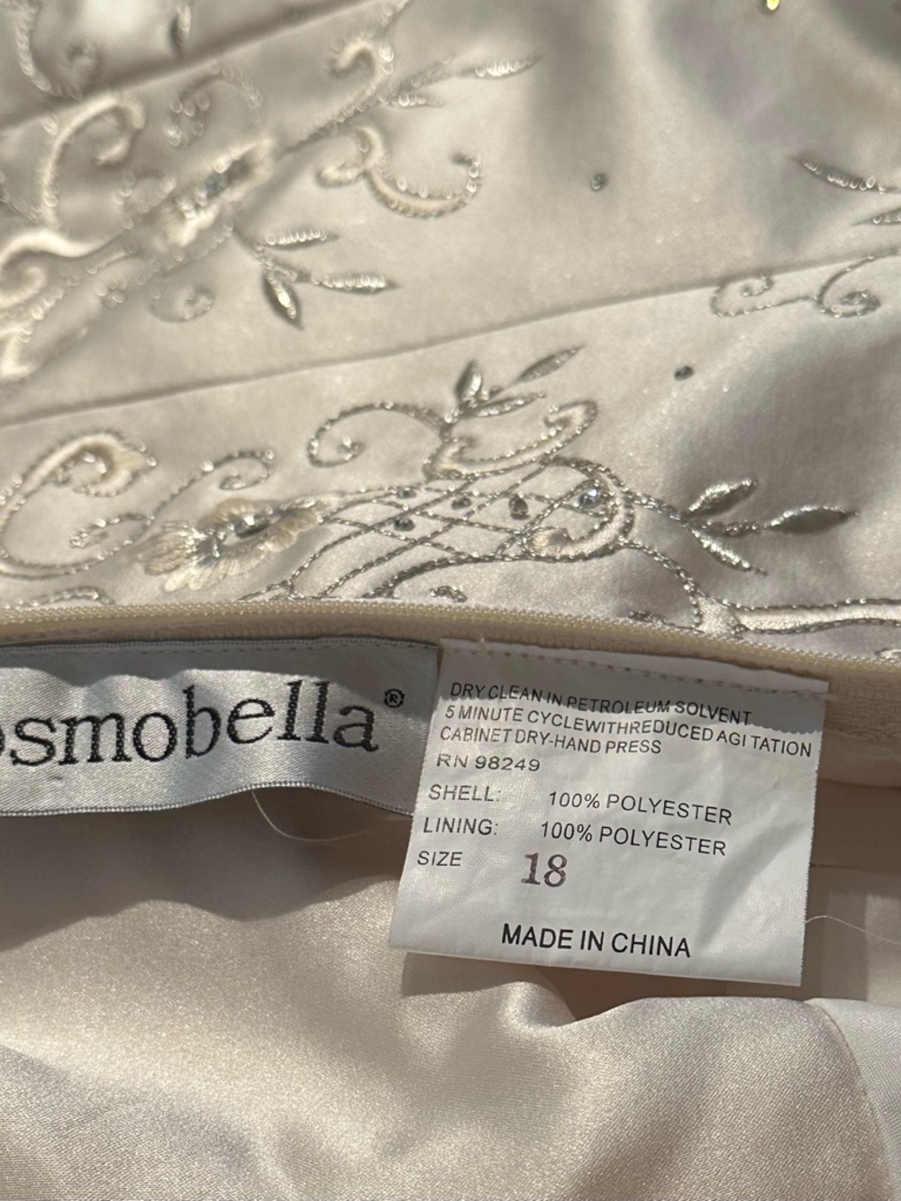 Ivory Embroidered and Embellished Wedding Dress with train - Picture 6 of 12